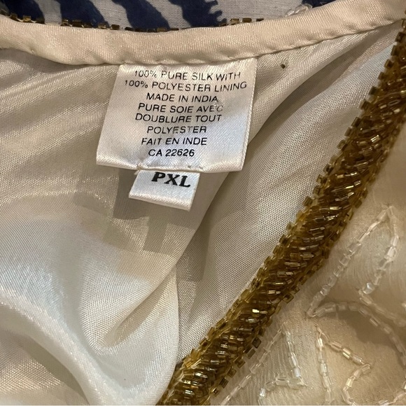 Vintage 💯 Silk Hand Beaded Dropped Waist Hand Beaded Midi Dress - Picture 10 of 10